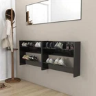 NNEVL Wall Shoe Cabinets 2 pcs High Gloss Black 80x18x60 cm Chipboard