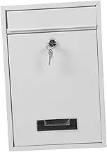 DINHEAROM Outdoor Wall Mounted Mailbox with Key Versatile Suggestion Donation Box Secure Document Drop Box for Home Office Use Stylish Tinplate Design