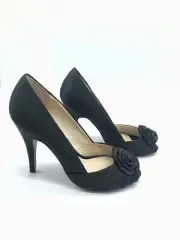 Wittner Leather Peep Toe Satin Womens Dress Shoes Black Brand New In Box Sz 37