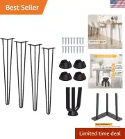 Sturdy 28-Inch Hairpin Legs for Modern Desks & Coffee Tables - Heavy Duty Metal