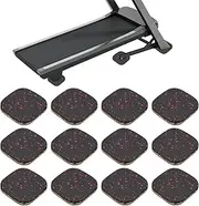 uxcell 12 Pcs Treadmill Mat Pads, 4x4x0.6 High Density Foam Anti Vibration Pad Sound Proof Floor Mat Exercise Equipment Mat for Carpet Protect Noise Reduction Home Gym, Red