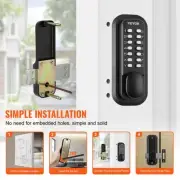 Mechanical Keyless Entry Door Lock 14 Digit Keypad Waterproof Zinc Alloy