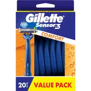 Gillette Sensor3 Comfort Disposable Razors 20 pack