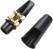Professional Alto Saxophone Flute Head Mouthpiece for Saxophone Jazz Musical Instruments Accessories Saxophone Mouthpieces Kit with Metal Ligature Strength Cap and Ligatures Brass Eb Tenor Ligature