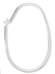 Ear Wire, 5 Pair Sterling Silver 21 Gauge 21mm Flat Wire Oval Ear Wires Earrings