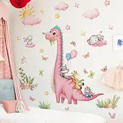 COVPAW Wall Sticker Large Dinosaur Raso Animal Clouds Grass Children's Room Living Room Nursery etc. Dragon Wall Sticker Wall Decoration Baby Room Bedroom Gift (Dino Large)