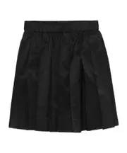 elasticated-waist pleated mini skirt UK12 black
