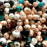15 Pieces - LEGO Nougat Heads MINIFIGURE RANDOM Lot Part, Ninjago, Castle, City