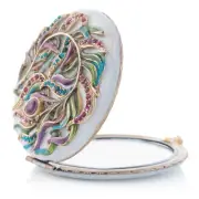Jay Strongwater 'Rowan' Round Peacock Compact Mirror, Factory New