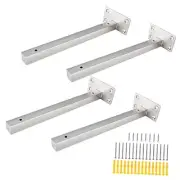 Luomorgo 4 Pcs Floating Shelf Bracket 10 Inch Shelf Brackets 10 Inch-Silver