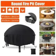King Do Way 32" Round Firepit Cover Black 420D Heavy Duty Waterproof PU Coating