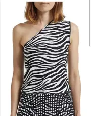 Saba Mia Milano Zebra 1 Shoulder Top- size XS