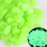 HQSGDMN 500pcs Glowing Rubble Garden Stones Glow in The Dark Rocks Cobble for Outdoor Indoor Decoration Yards Lawns Walkway Decorative(Green 1)