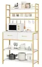 HITHOS Industrial 5-Tier Kitchen Bakers Rack with 2 Drawers, Microwave Oven...