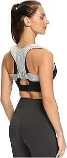 Adjustable Upper Back Shoulder Lumbar Posture Correction Back Brace Clavicle Spine Support Preventing Humpback(Gray,Medium)