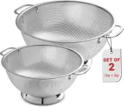 Micro-Perforated Stainless Steel Colander-Dishwasher Safe (3 QT and 5 QT)