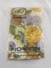 Vintage Set 2 Lady Pepperell Floral Standard Muslin Pillowcases Yellow Roses