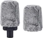 Geekria for Creators Furry Windscreen for 1.6'' (40mm) Diameter Microphones, Mic DeadCat Wind Cover Muff, Fluff Cover Windshield Compatible with HyperX SoloCast (Grey / 2 Pack)