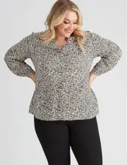 Autograph Shirt Blouse Top Plus Size 24 RP$80 Button Up Long Sleeve Viscose NEW
