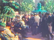 1950 Pershing Square Los Angeles California Red Border Kodachrome 35mm Slide