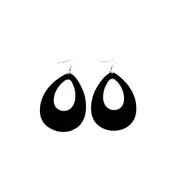 Black Teardrop Earrings Neon 80s Retro Rock Star Jewellery