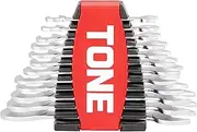 TONE DSTO1200P Thin Spanner Set with Holder, Red/Black, Contents: 12 Pieces