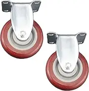 2pcs 4inch 100mm Solid Hard Plastic Caster Wheel Heavy Duty Industrial Castor Fixed Non Swivel 130kg ea for Trolley Furniture Equipment