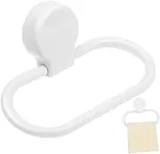 Gadpiparty Self Adhesive Towel Holder Ring No Drill Towel Rack for Kitchen Bathroom Durable Material Easy Installation White Color