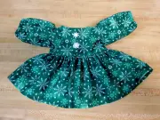 GREEN CHRISTMAS SNOWFLAKE SNOWFLAKES DRESS for 16" CPK Cabbage Patch Kids