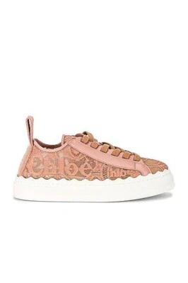 CHLOE Lauren Lace Sneakers in Pink Tea EU 37 New in Box Authentic