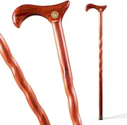 Handcrafted Wood Walking Cane - Made in the USA by Brazos - Twisted Aromatic Cedar - 34 Inches