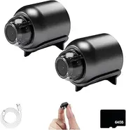 Topmartaz Mini Camera, 4g Wireless WiFi Camera 1080p HD 01, Perfect for Home and Office Security, Easy Installation, 64GB (2pcs)
