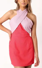 [PUP4] Jaded Halterneck Mini Dress - Pink Lilac 6 Pink