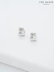 Ted Baker Silver Tone SERSY: Crystal Sparkle Heart Stud Earrings (659076) | $69
