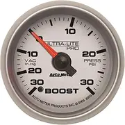 Auto Meter 8959 Ultra-Lite Pro 2-1/16" 30 in. Hg/30 PSI Full Sweep Electric Vacuum/Boost Gauge