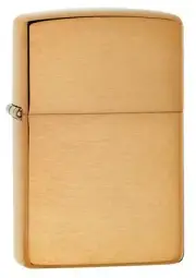 Zippo 204B, Classic Brushed Brass Finish Lighter, Full Size