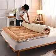 Japanese Futon Floor Mattress, 10CM Thickness Foldable Tatami Mat Sleeping Bed Pad for Guests, Dormitories, Camping(Bronze,180x200cm)