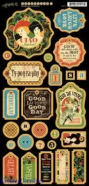 Graphic 45 Typography Chipboard Set