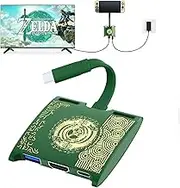HARIBOL Switch TV Dock for Zelda Tears of The Kingdom, Replacement Docking Station Compatible With Nintendo Switch/OLED/Steam Deck, Color Match With TOTK