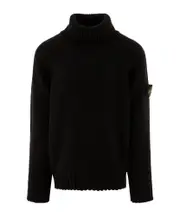 Stone Island Junior Compass Patch Turtleneck Jumper 8Y,6Y,6,14Y,12Y,10Y black