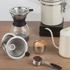 Stainless Steel Pour Over Dripper Reusable Coffee Filter Set for Home