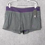 Adidas Shorts XL 3.5" Climalite Lined Breathable Quick Dry Pull On Stretch Gray