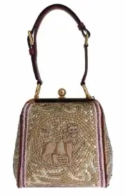 Dolce Gabbana Agata sequin Emroidered Lion RunWay bag