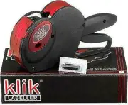 klik K18 - 2 Line Price Gun + free White Price Labels + spare Ink Roller