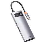 Baseus 5-in-1 Type-C USB 3.0 HUB Adapter for Laptop Tablet Phone - Gray