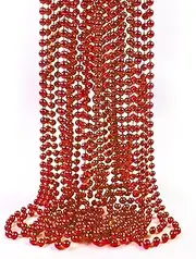 Bnikion 12PCS Bead Necklace, Red Christmas Beads Costumes Party Favors, 33" Beaded Necklace Festival Parade Throw Accessory Sets for Valentines Mardi Gras Christmas Celebrations Decorations, Plastic