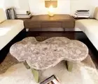 36"x24" Pink Rose Quartz Stone Dining Table Crystal Healing Gemstone Cafeteria