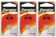 3 pcs Energizer A76 Alkakine Coin 1.5V Batteries Single Pack LR44 357 Exp 2021