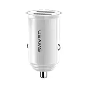 C8 3.1A Dual Ports Fast USB Car Charger With Indicator For Smart Phone Tablet Camera MP4 WHITE COLOR