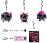 [PUCAPOCO] Sad Hamster Keychain Fun Meme Im Just A Girl Keychains Cute Y2k Funny Keyrings Bag Charms Accessories 6PCS